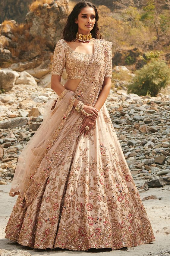 Types of intricate detailing on lehengas